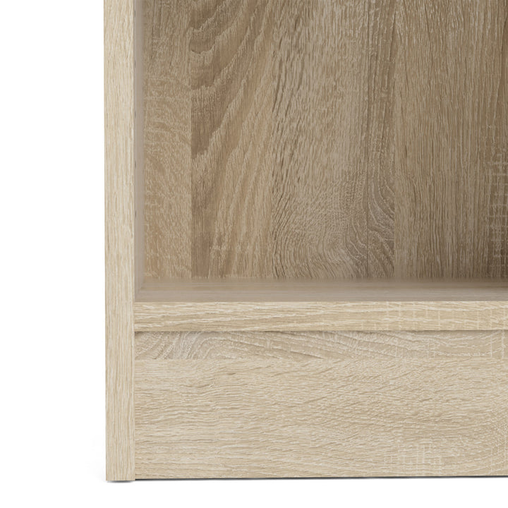 Basic Low Narrow Display Cabinet In Oak (2 Shelves) with Glass White Door