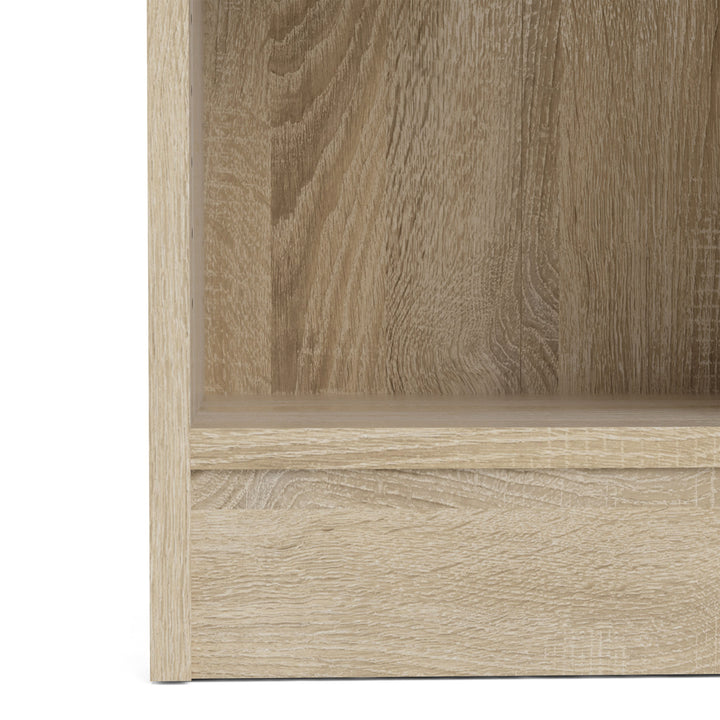 Basic Low Narrow Storage Cabinet in Oak (2 Shelves) with White Door