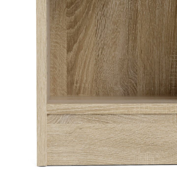 Basic Low Wide Display Cabinet in Oak (2 Shelves) with 2 Glass Doors in Oak