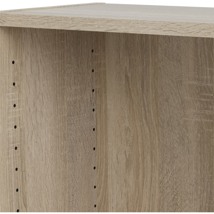 Basic Low Wide Storage Cabinet in Oak (2 Shelves) with 2 Oak Doos