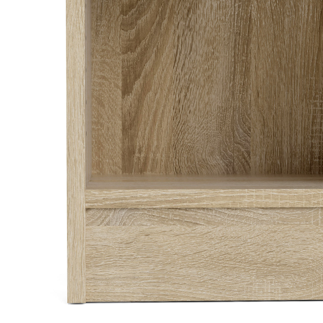Basic Low Wide Storage Cabinet in Oak (2 Shelves) with 2 Oak Doos