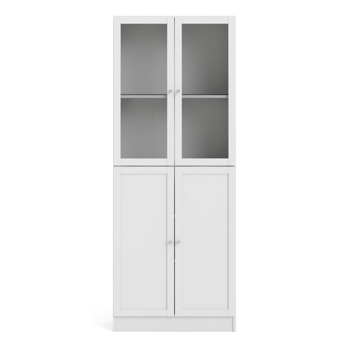 Basic Tall Wide (4 Shelves) 4 Door Combination Unit in White