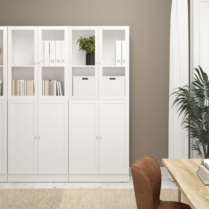 Basic Tall Wide (4 Shelves) 4 Door Combination Unit in White