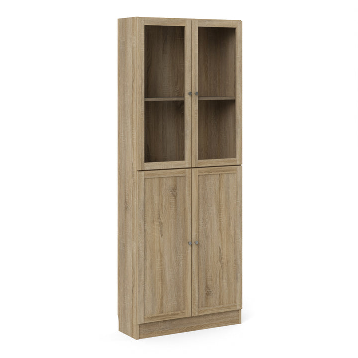 Basic Tall Wide (4 Shelves) 4 Door Combination Unit in Oak