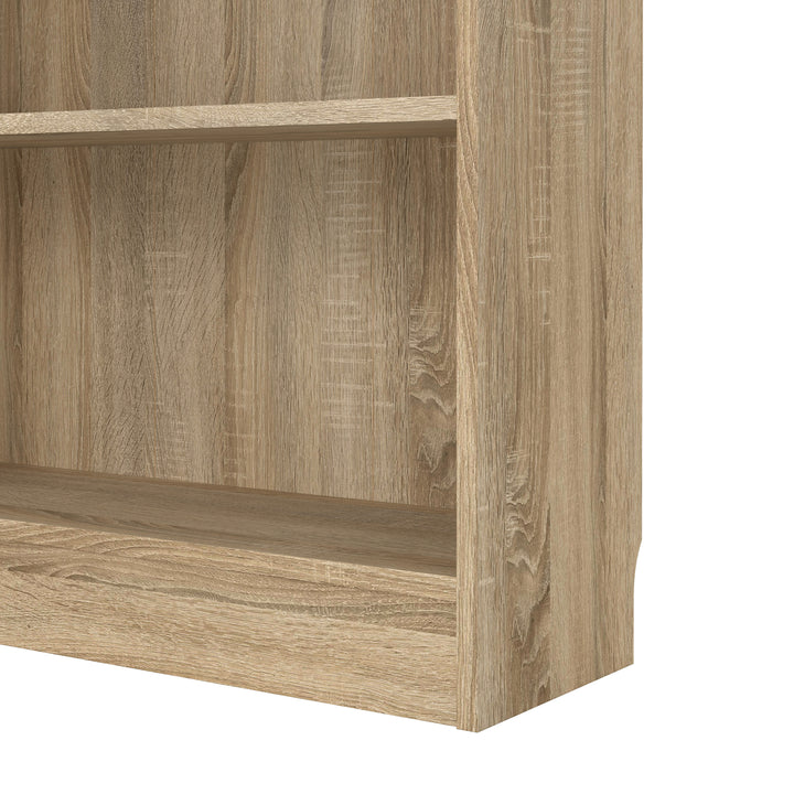 Basic Tall Wide Combination Storage in Oak (4 Shelves) with 2 Doors in White