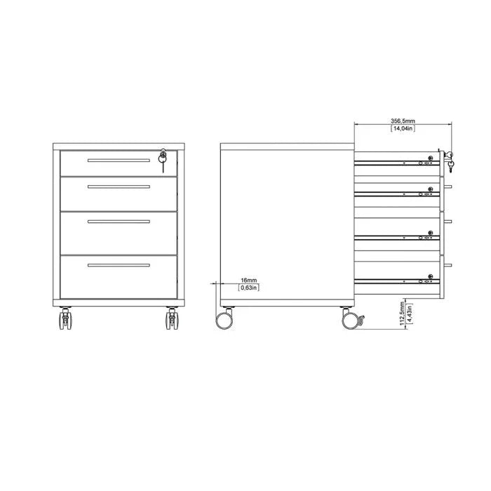 Prima Mobile Cabinet in Oak - TidySpaces