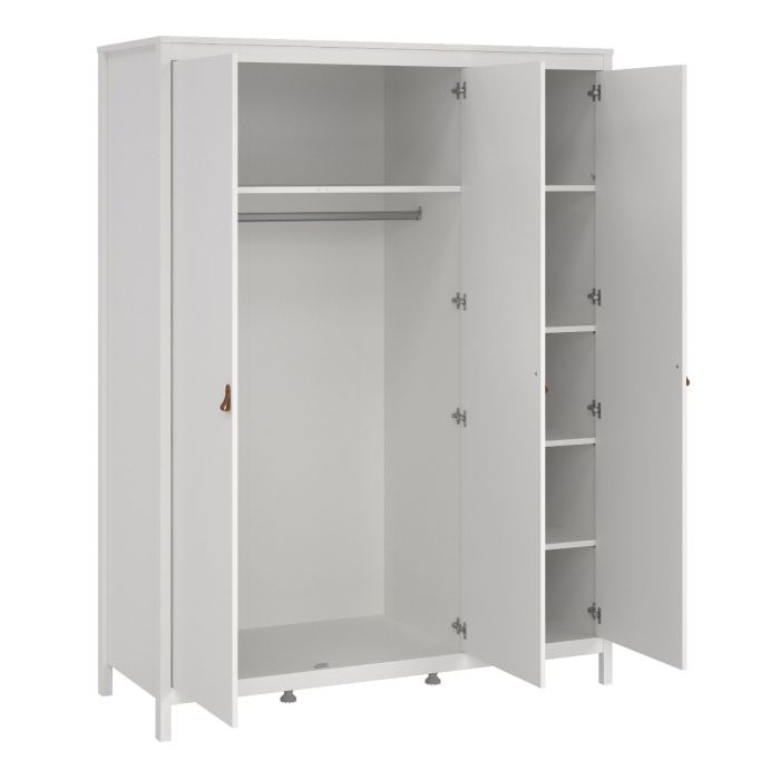 Barcelona 3 Piece Bundle, Bedside, Chest and 3 Door Wardrobe - TidySpaces