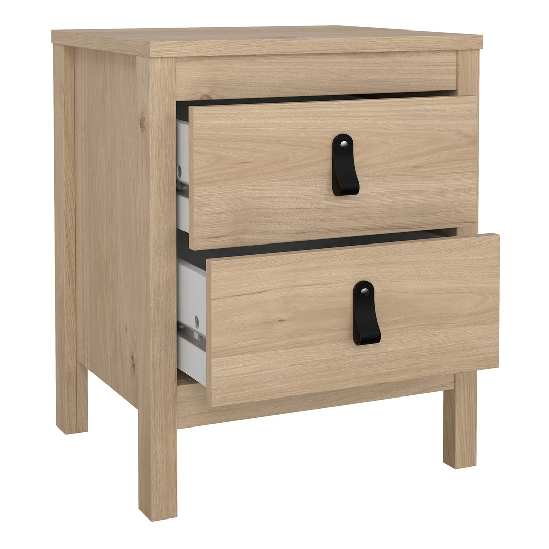 Barcelona Bedside Table 2 Drawers in Jackson Hickory Oak