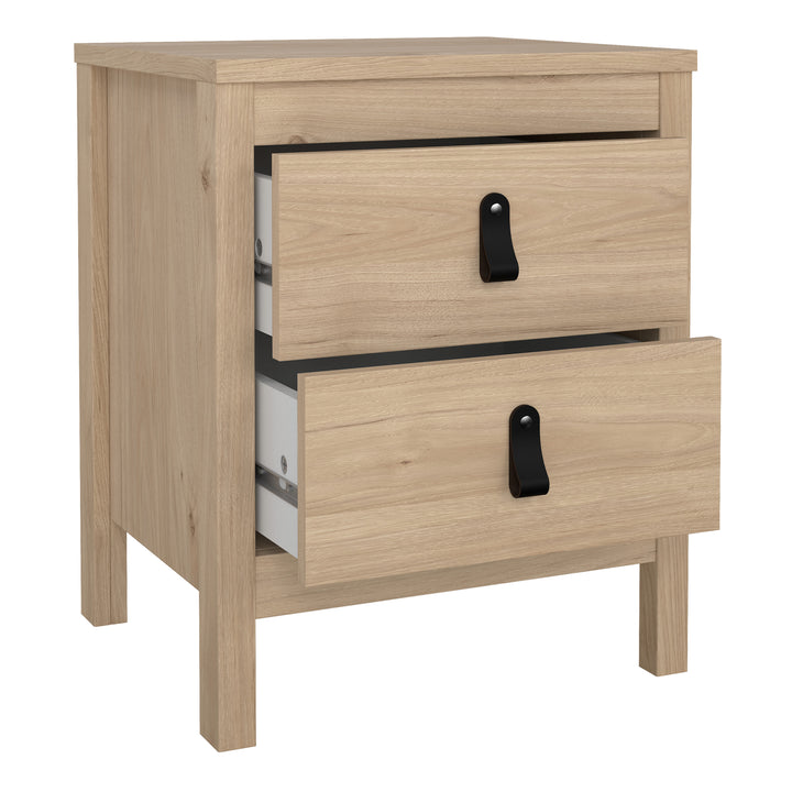 Barcelona Bedside Table 2 Drawers in Jackson Hickory Oak