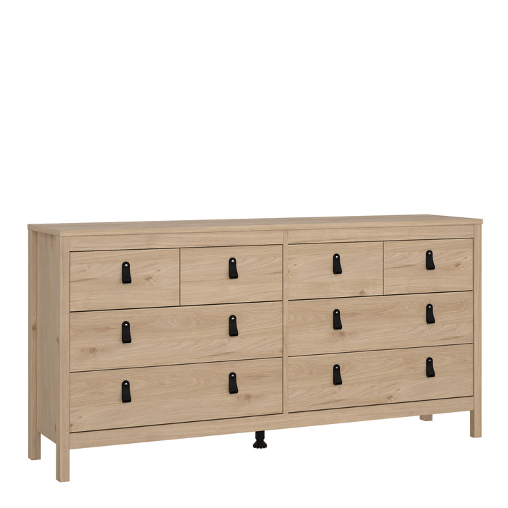 Barcelona Double Dresser 4+4 Drawers in Jackson Hickory Oak