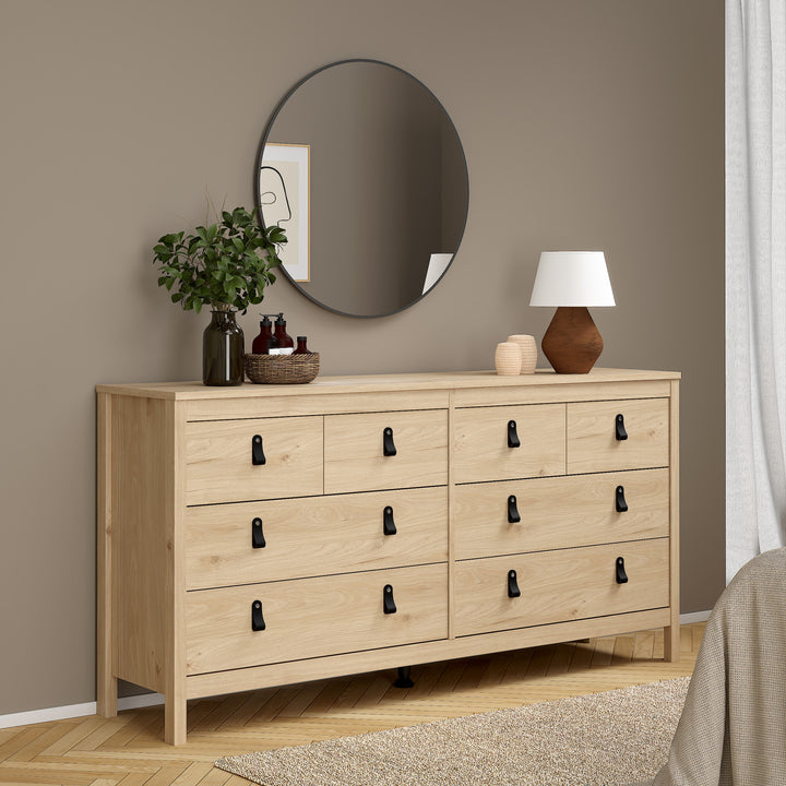 Barcelona Double Dresser 4+4 Drawers in Jackson Hickory Oak