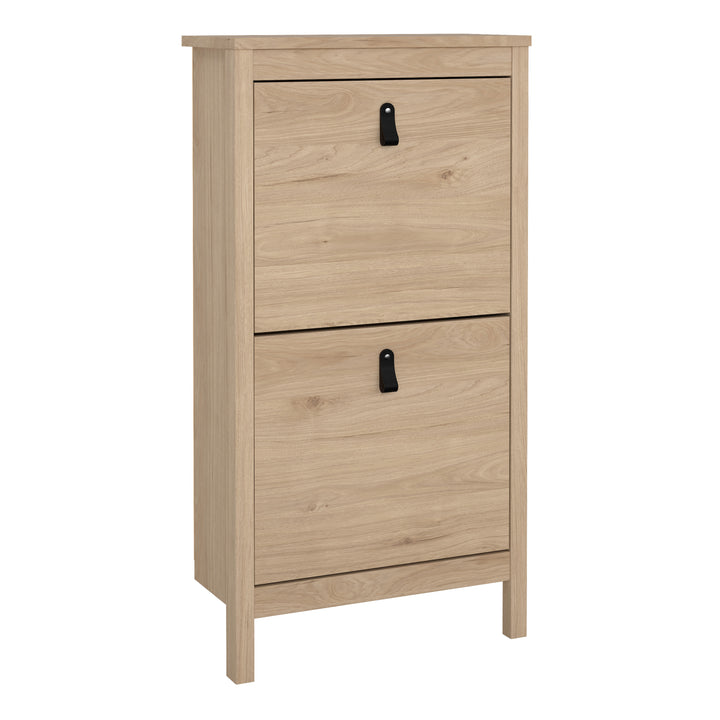 Barcelona Shoe Cabinet 2 Flap Doors in Jackson Hickory Oak