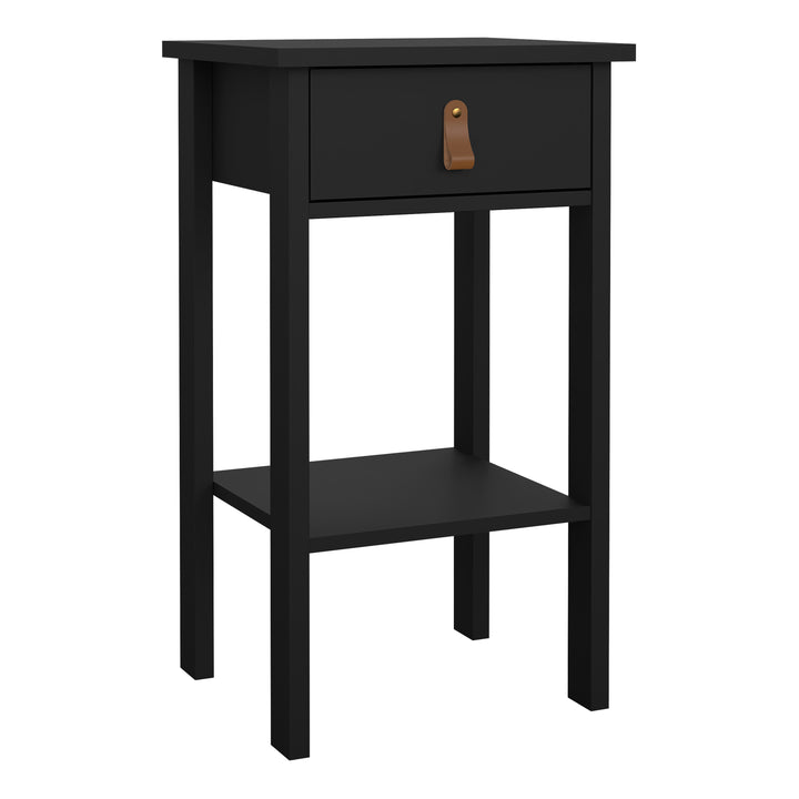 Barcelona Bedside Table with 1 Drawer in Matt Black