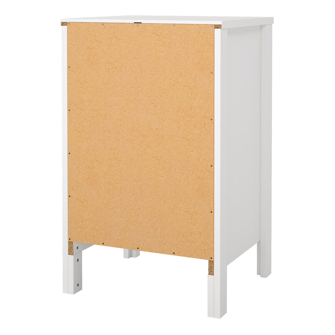 Barcelona Bedside Table 3 Drawers in White