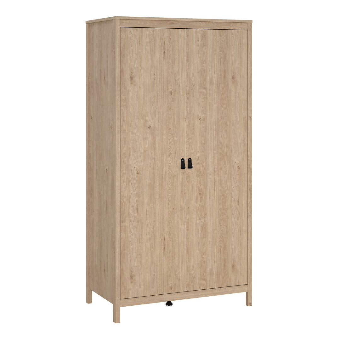 Barcelona Package - Bedside Table 2 drawers + Chest 3+2 drawer + Wardrobe with 2 doors in Jackson Hickory Oak