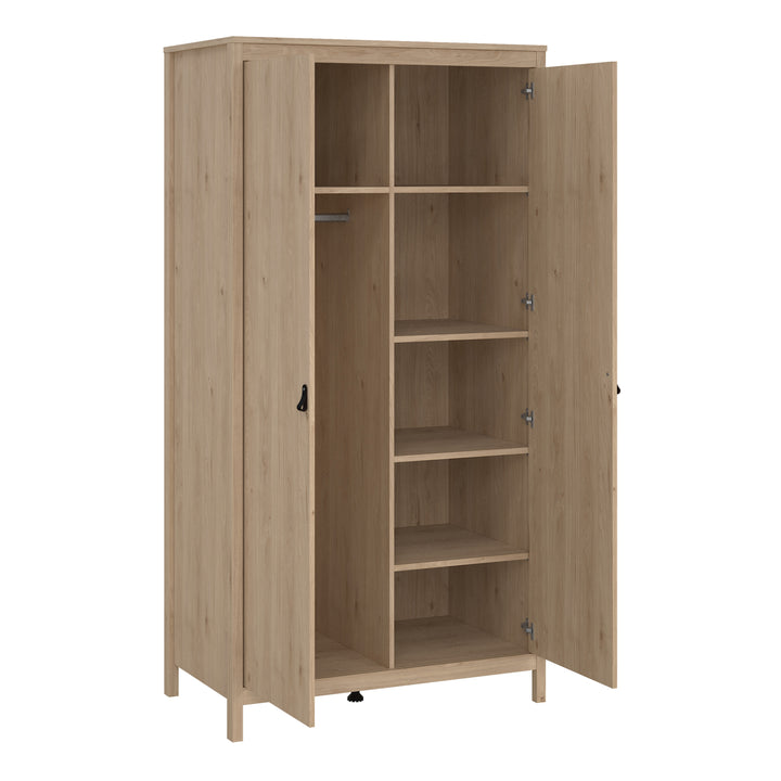 Barcelona Package - Bedside Table 2 drawers + Chest 3+2 drawer + Wardrobe with 2 doors in Jackson Hickory Oak