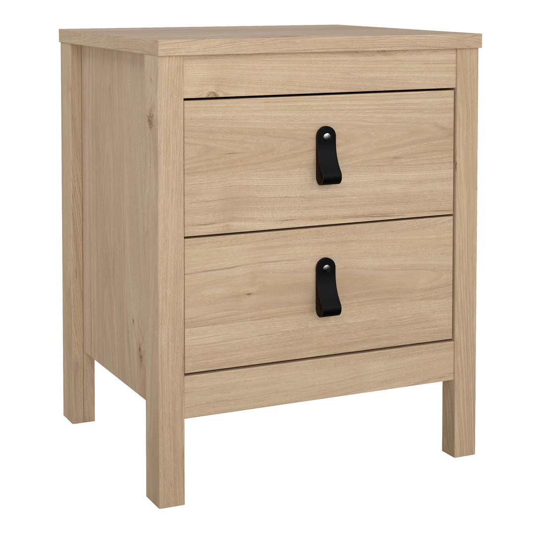 Barcelona Package - Bedside Table 2 drawers + Chest 3+2 drawer + Wardrobe with 2 doors in Jackson Hickory Oak