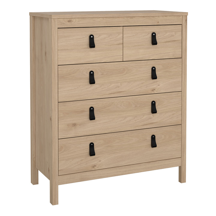 Barcelona Package - Bedside Table 2 drawers + Chest 3+2 drawer + Wardrobe with 2 doors in Jackson Hickory Oak