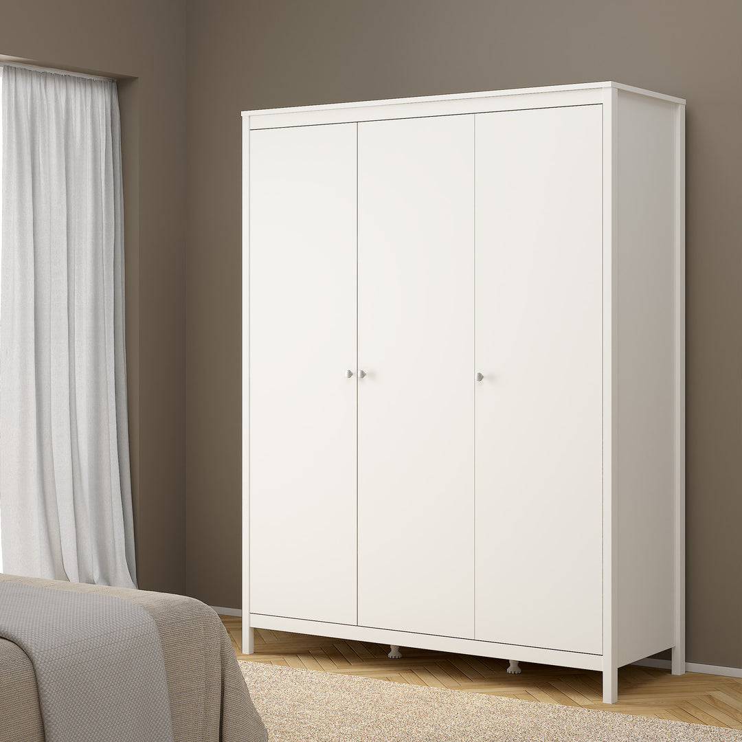 Madrid 3 Piece Bundle, Bedside, Chest and 3 Door Wardrobe - TidySpaces