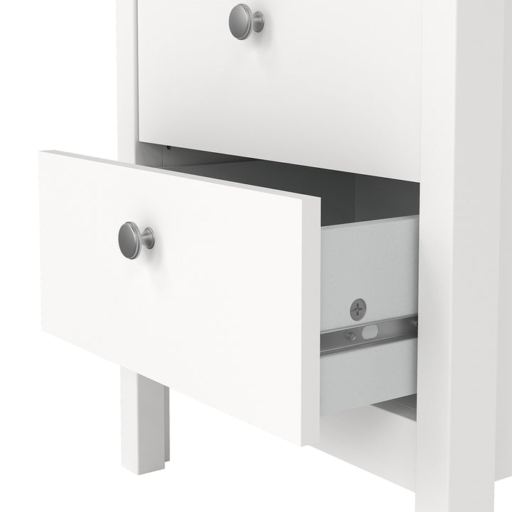 Madrid Bedside Table 2 drawers in White - TidySpaces