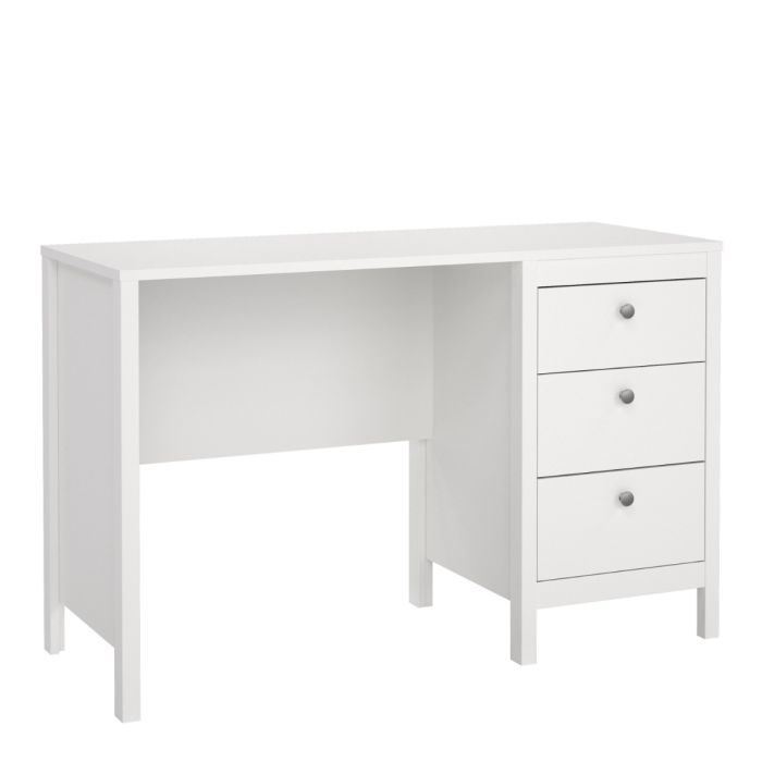 Madrid Desk 3 drawers White - TidySpaces
