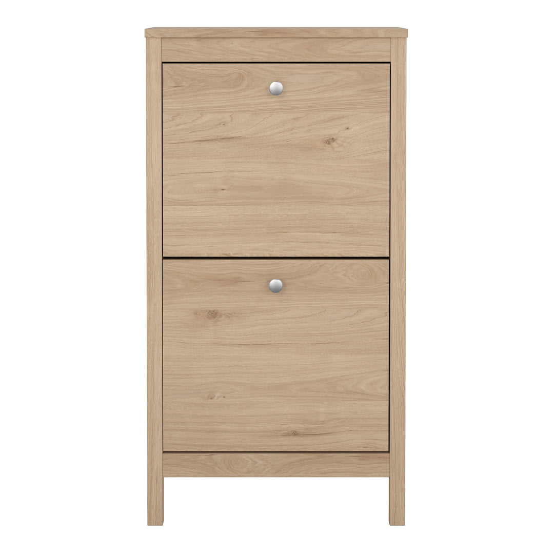 Madrid Shoe Cabinet 2 Flap Doors in Jackson Hickory Oak