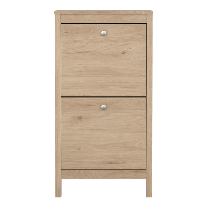 Madrid Shoe Cabinet 2 Flap Doors in Jackson Hickory Oak