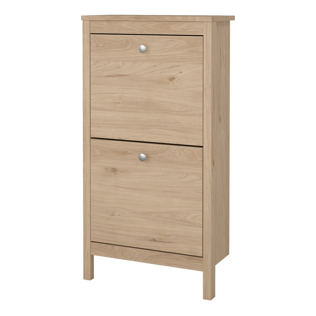 Madrid Shoe Cabinet 2 Flap Doors in Jackson Hickory Oak