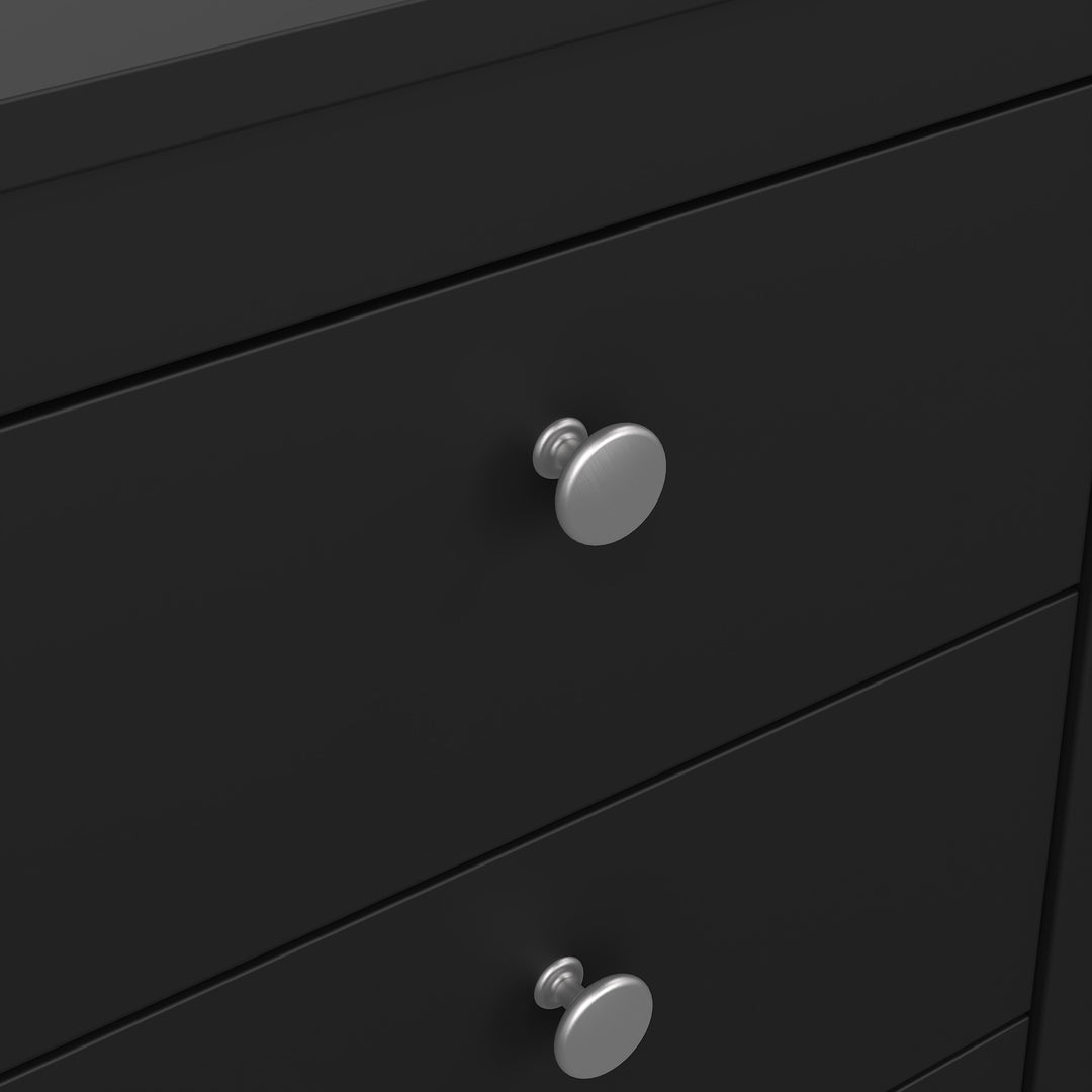 Madrid Bedside Table 3 Drawers in Matt Black