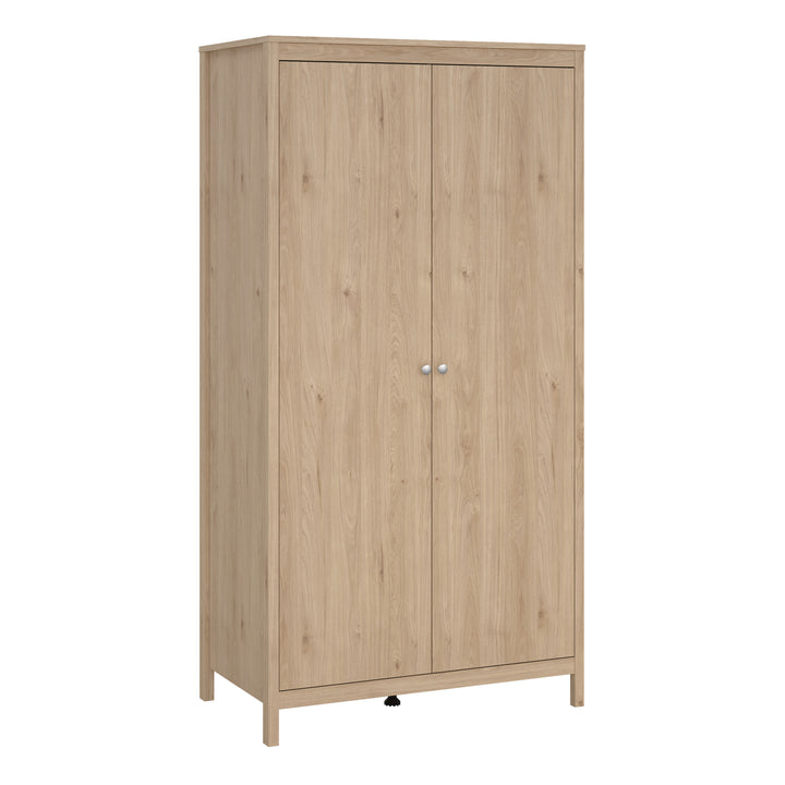 Madrid Package - Bedside Table 2 drawers + Chest 3+2 drawer + Wardrobe with 2 doors in Jackson Hickory Oak