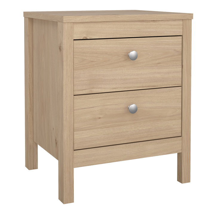 Madrid Package - Bedside Table 2 drawers + Chest 3+2 drawer + Wardrobe with 2 doors in Jackson Hickory Oak