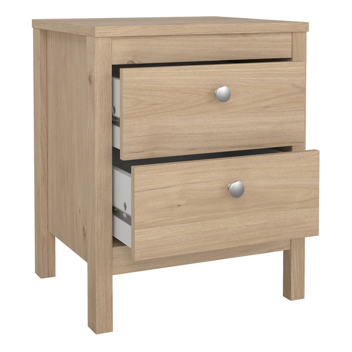 Madrid Package - Bedside Table 2 drawers + Chest 3+2 drawer + Wardrobe with 2 doors in Jackson Hickory Oak