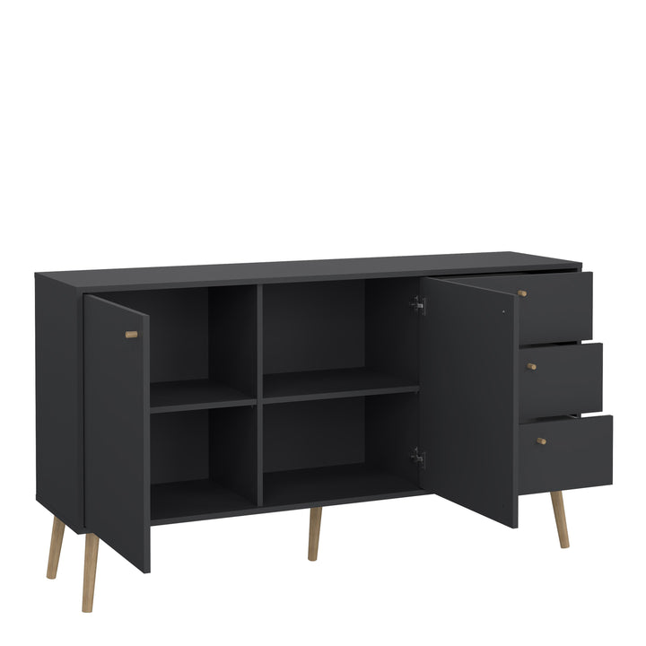 Cumbria Sideboard 2 Doors + 3 Drawers Dark Grey