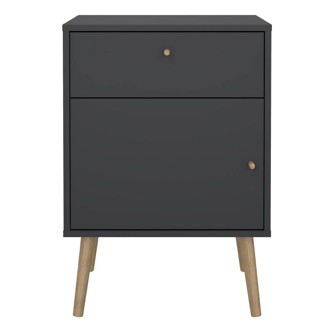 Cumbria Nightstand 1 Door + 1 Drawer Dark Grey