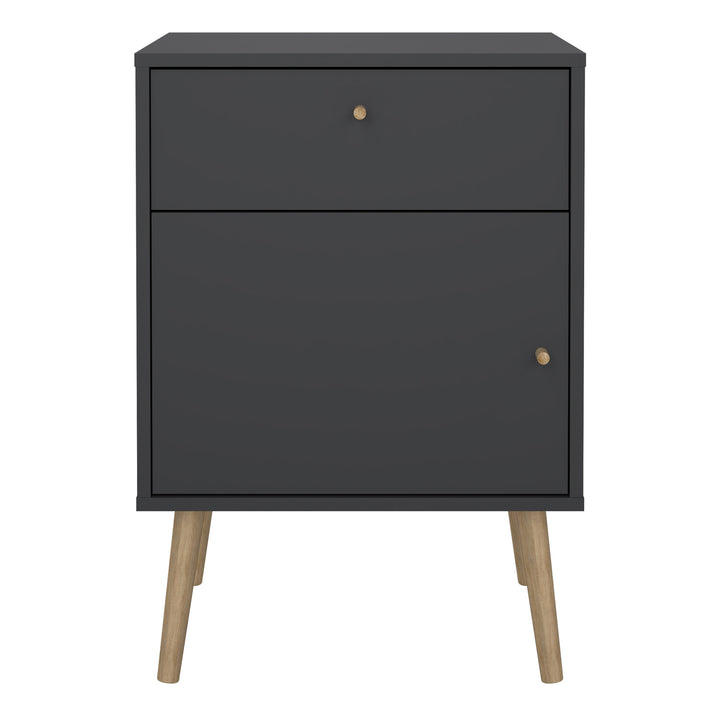 Cumbria Nightstand 1 Door + 1 Drawer Dark Grey