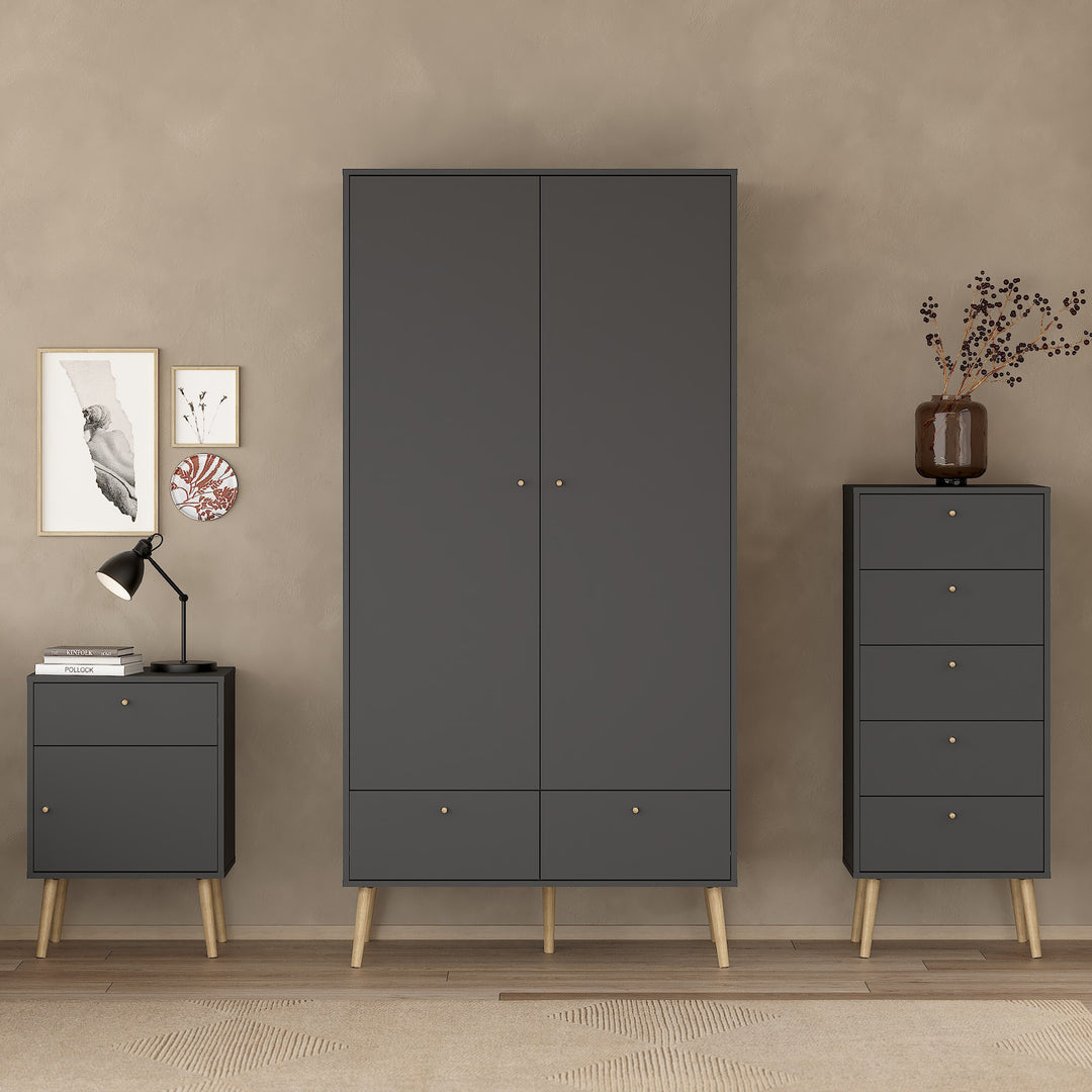 Cumbria Chest 5 Drawers Dark Grey