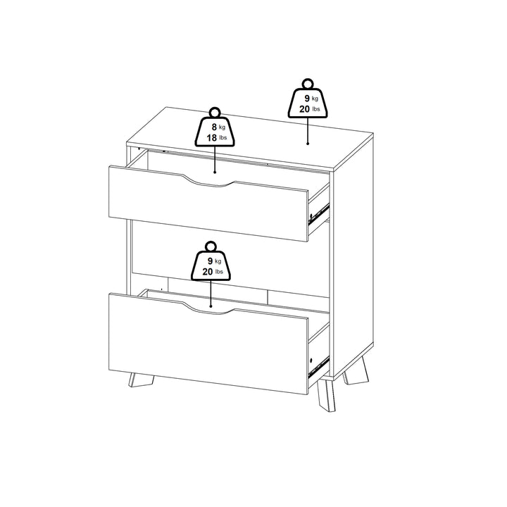 Ikast Chest 3 Drawers in Jackson Hickory and White