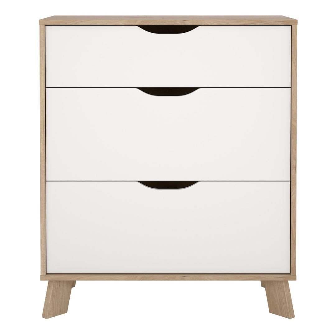 Ikast Chest 3 Drawers in Jackson Hickory and White