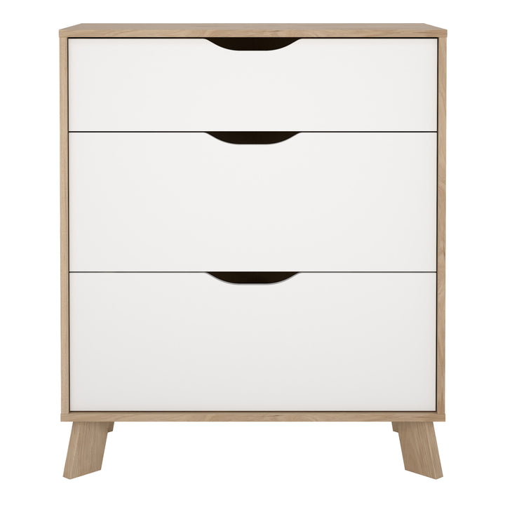 Ikast Chest 3 Drawers in Jackson Hickory and White