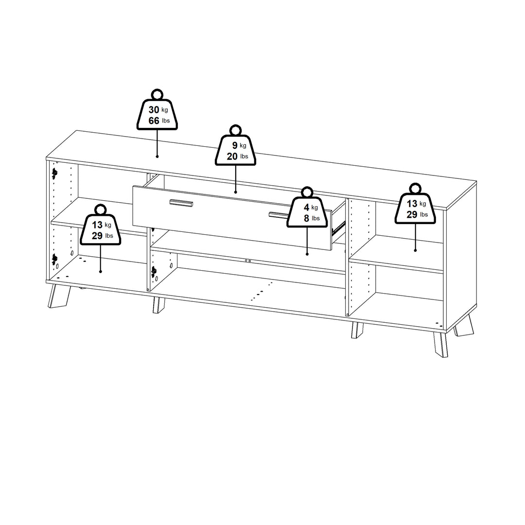 Ikast Sideboard 4 Doors + 1 Drawer in Jackson Hickory and White