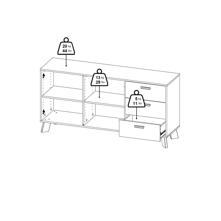 Ikast Sideboard 2 Doors + 3 Drawers in Jackson Hickory and White