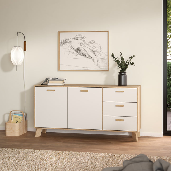 Ikast Sideboard 2 Doors + 3 Drawers in Jackson Hickory and White