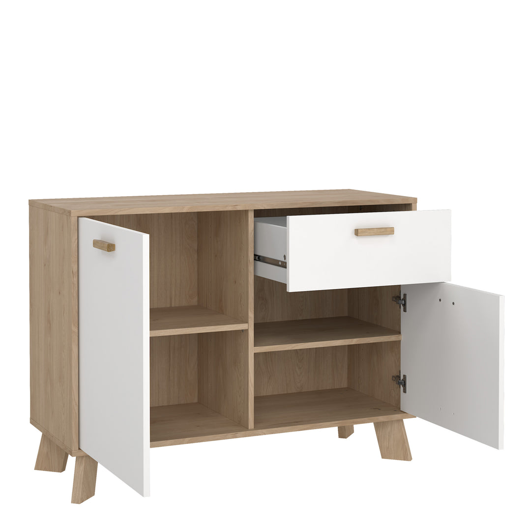 Ikast Sideboard 2 Doors + 1 Drawer in Jackson Hickory and White