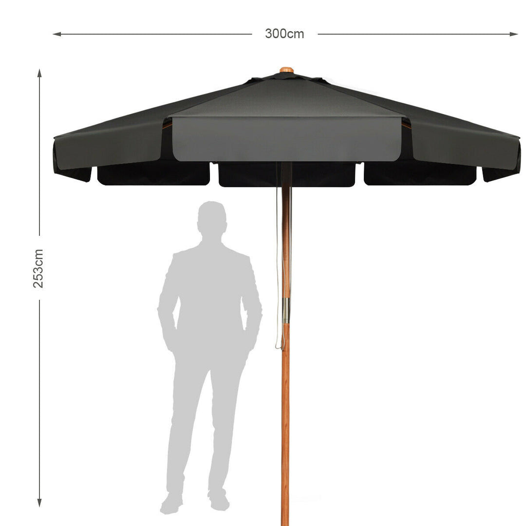 3m Garden Parasol Umbrella Garden Outdoor Sun Shade