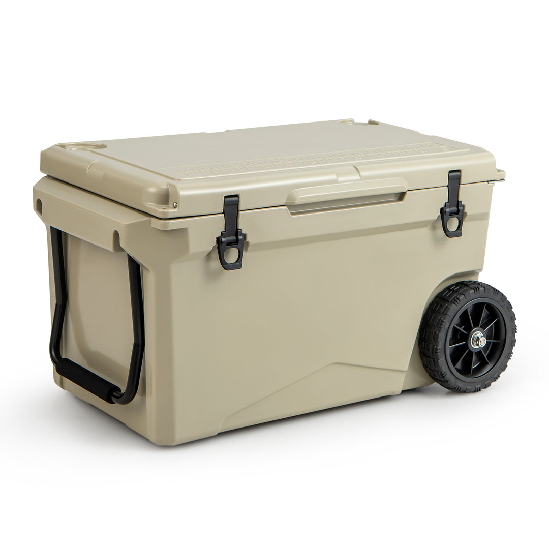 71L Portable Cooler on Wheels with Handles & Wheels