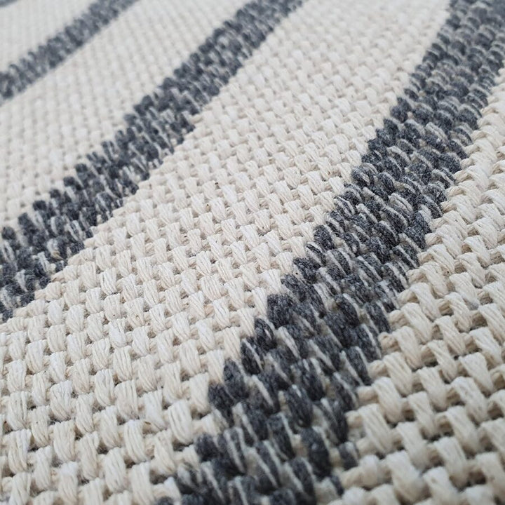 Cotton Rug Cream Grey Geometric