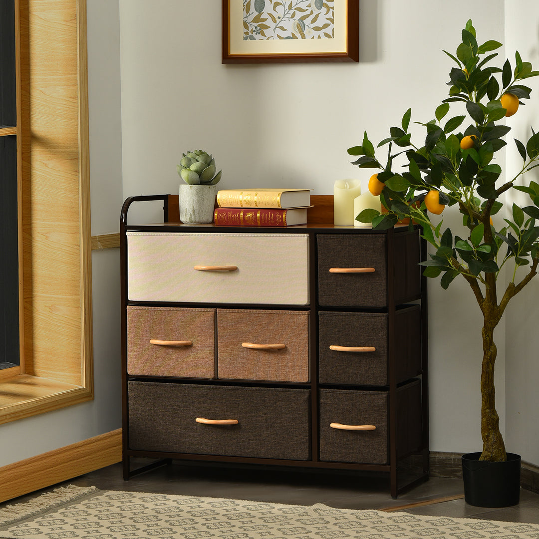 7 Drawer Dresser with Wooden Top for Bedroom Hallway - TidySpaces