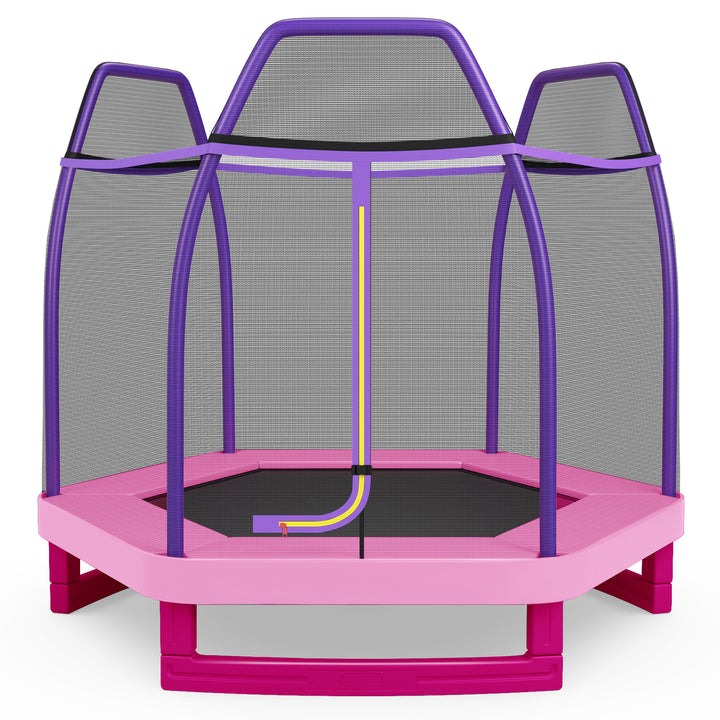 7 Feet Kids Trampoline with Safety Enclosure Net