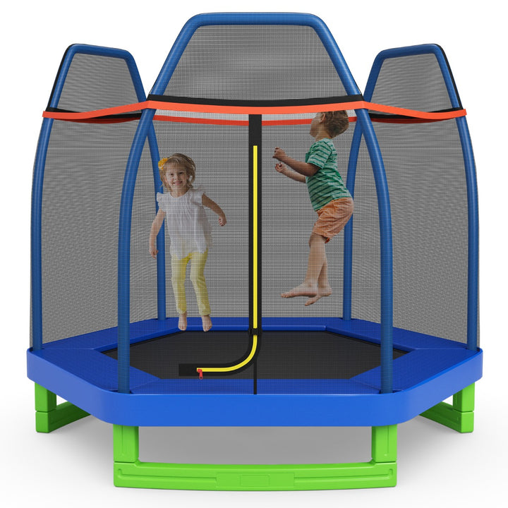 7 Feet Kids Trampoline with Safety Enclosure Net