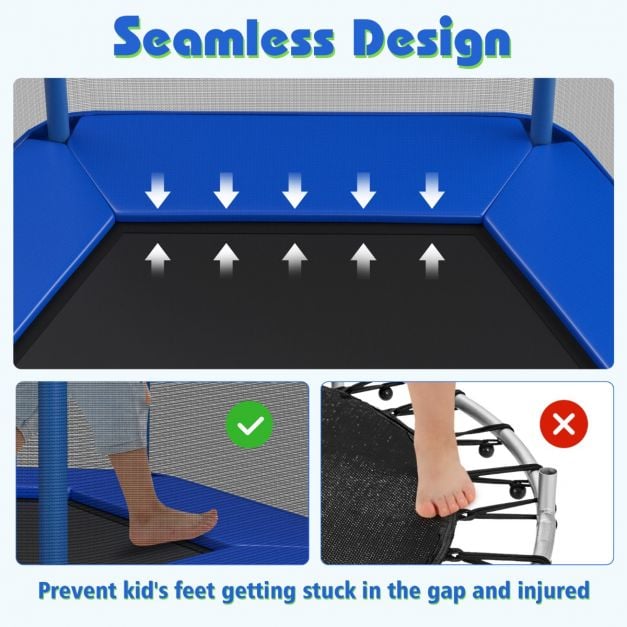 7 Feet Kids Toddler Trampoline with Safety Enclosure Net